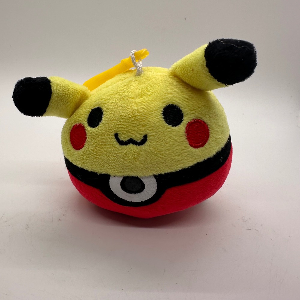 Pokemon Pikachu Plush Ball Clip On Keychain Cute Character Toy Stuffed Gamer - Picture 2 of 7